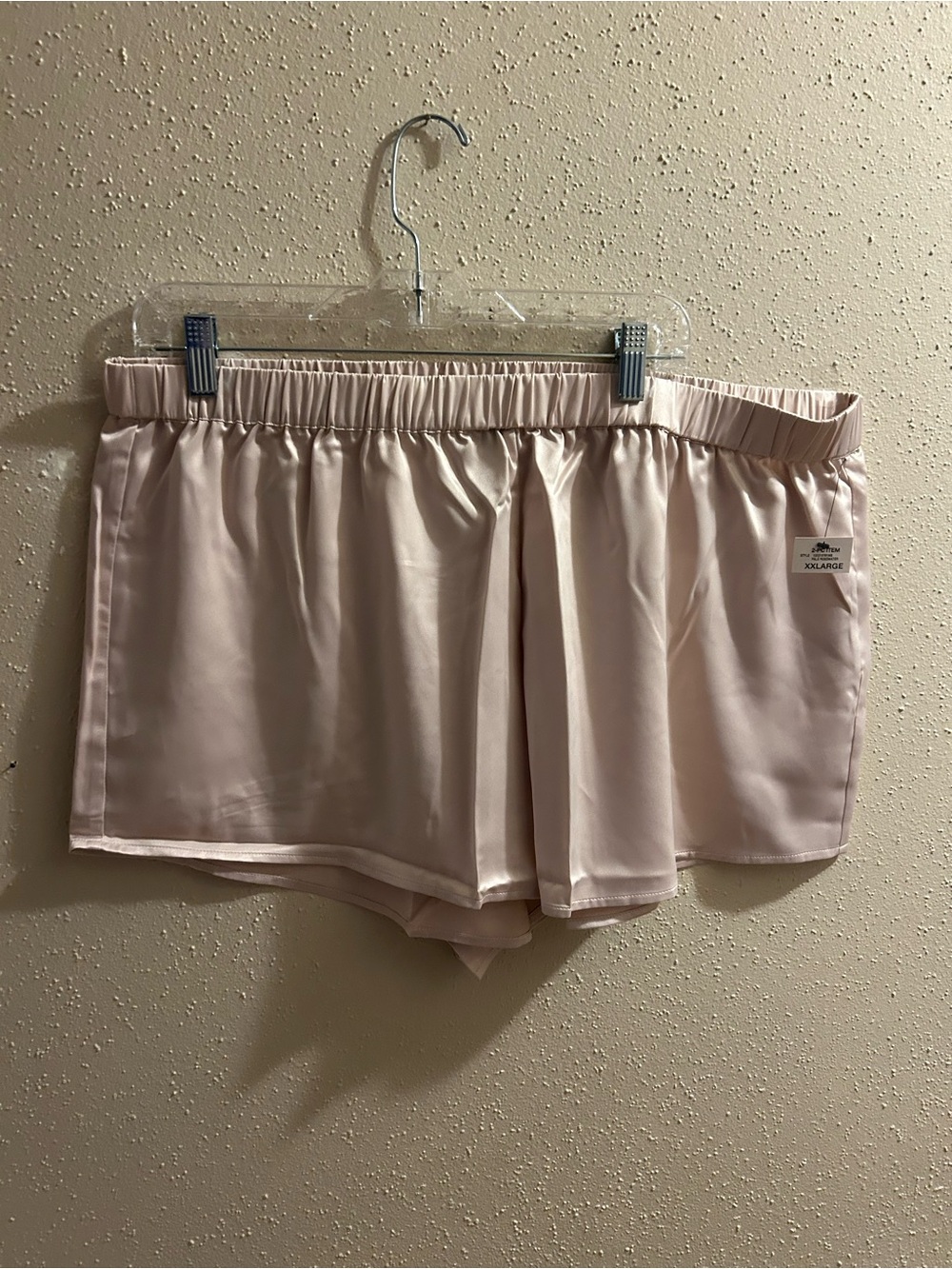 INC International Concepts Light Blush Satin Cami and Shorts Set with Black Trim - Picture 5 of 6